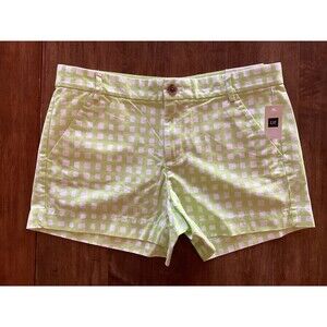 Gap Shorts Size 4 Khakis By GAP Sun-kissed Shorts 100% Cotton Green Checked NWT